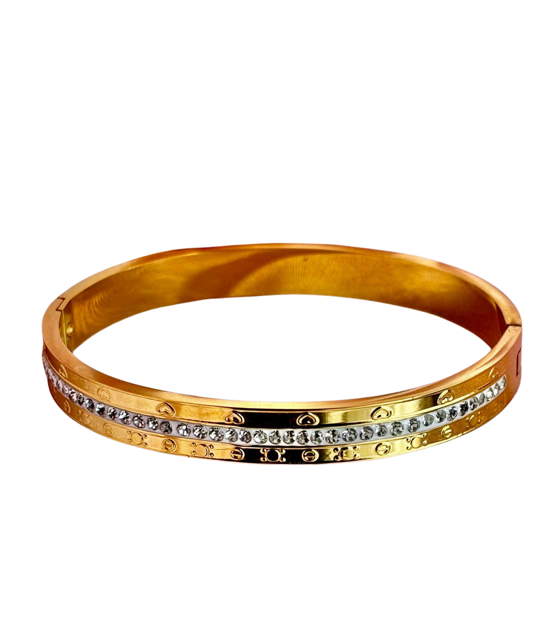 Single Row Crystal Gold Bracelet – Classic Elegance