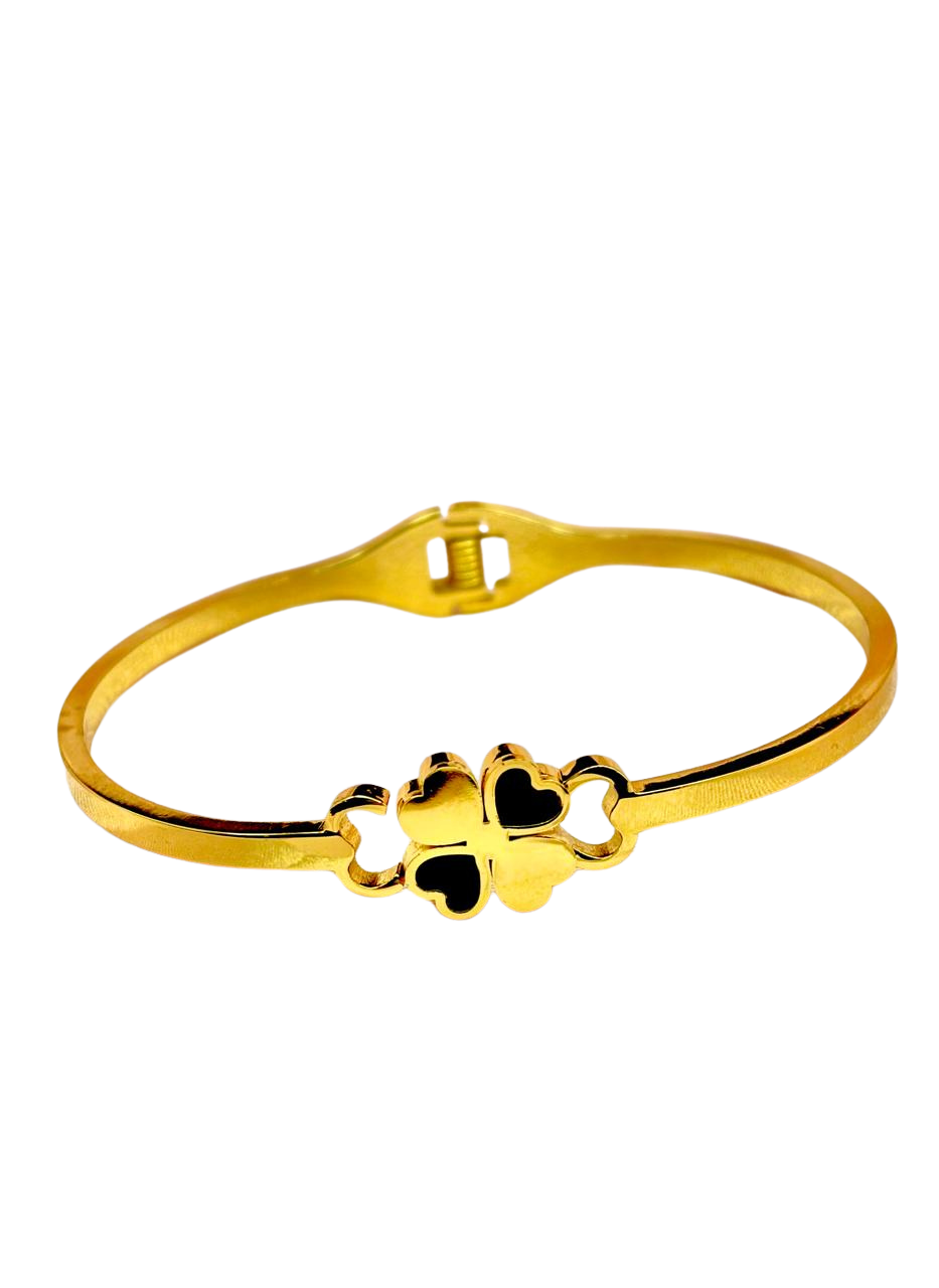 Four Hearts Bracelet – Korean Minimal Gold Elegance