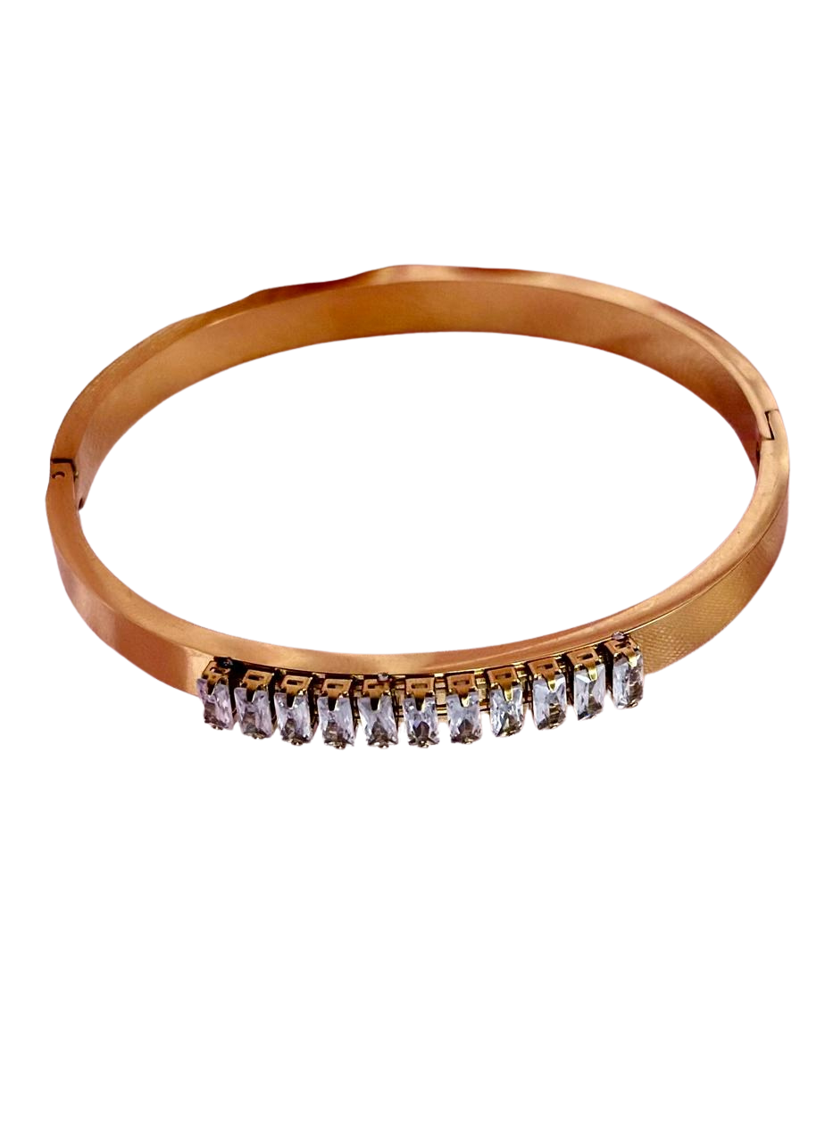 Linear Crystal Gold Bracelet – Korean Luxe Classic