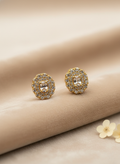 Classic Gold AD Stud Earrings – Timeless Sparkle