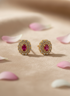 Ruby Red AD Stud Earrings – Royal Glow