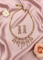 Pink Blush AD Hasli Necklace Set