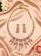 Pink Blush AD Hasli Necklace Set