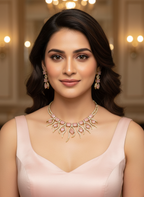 Pink Blush AD Hasli Necklace Set