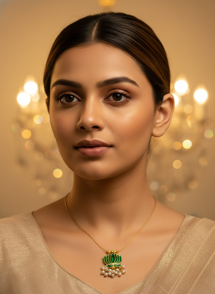 Kashwi Green Lotus Pendant