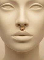 Emerald & Ruby AD Stone Nose Septum – Gold Finish
