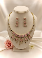 Pink Blush AD Hasli Necklace Set