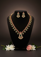 Palakka Emerald–Ruby Necklace Set – Traditional Kerala Design