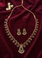 Palakka Emerald–Ruby Necklace Set – Traditional Kerala Design