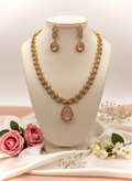 Blush Pink AD Necklace Set