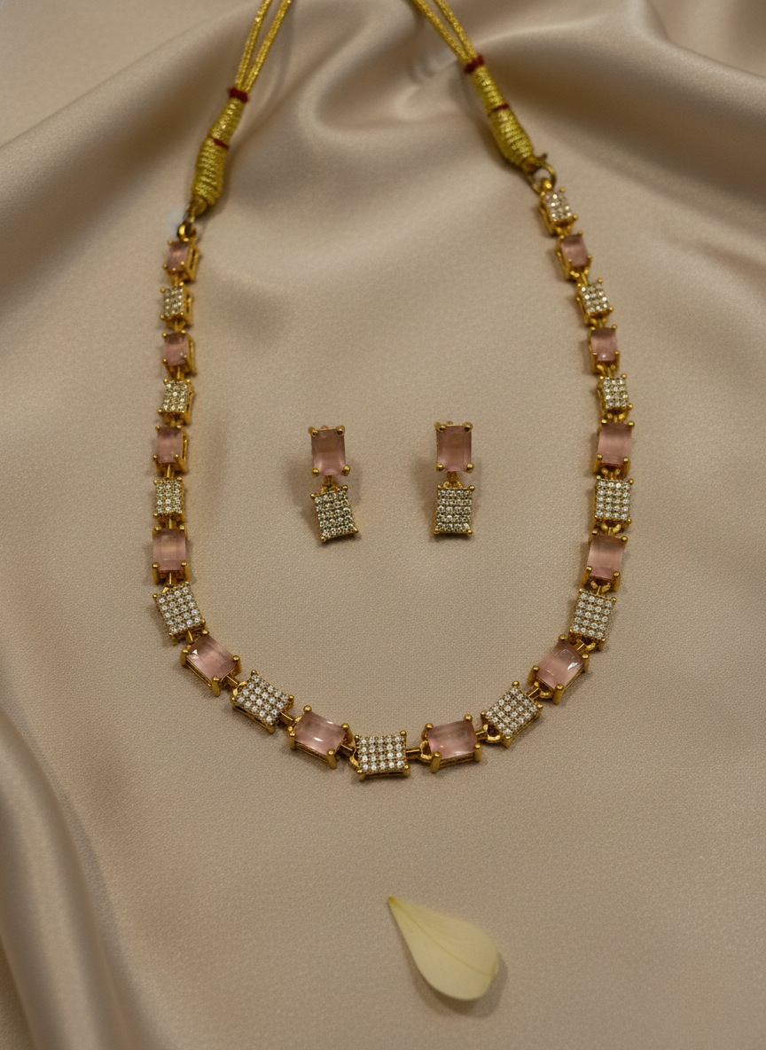 Kashwi Blush Prism AD Necklace Set