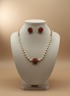 Kashwi Ruby Bloom Pearl Necklace Set