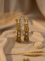 Goddess Lakshmi Antique Pearl Bangles (Set of 2)