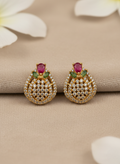 Ruby & Emerald AD Stud Earrings – Heritage Glow