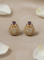 Amethyst Drop AD Stud Earrings – Violet Luxe