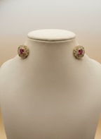 Ruby–Emerald AD Stud Earrings – Festive Radiance