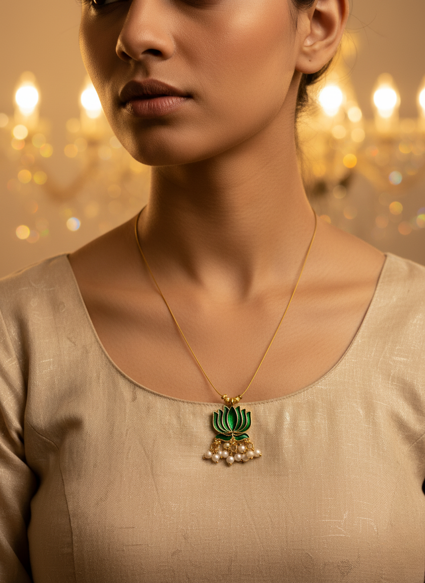 Kashwi Green Lotus Pendant