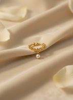 Classic AD & Pearl Drop Nose Septum – Gold Finish