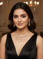 Pink Blush AD Hasli Necklace Set