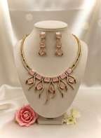 Pink Blush AD Hasli Necklace Set