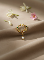 Pearl Drop AD Nose Septum – Gold Finish
