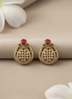 Ruby & Emerald AD Stud Earrings – Heritage Glow