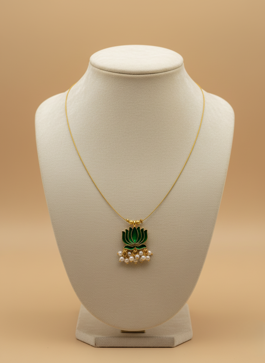Kashwi Green Lotus Pendant