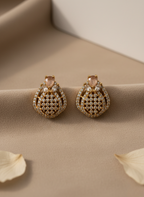 Rose Quartz AD Stud Earrings – Blush Glow