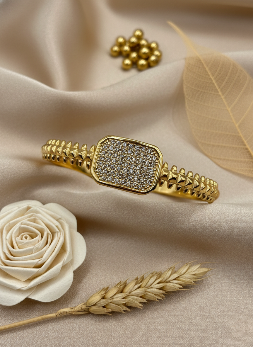 Textured Radiance Gold-Tone Bracelet