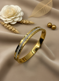Single Row Crystal Gold Bracelet – Classic Elegance