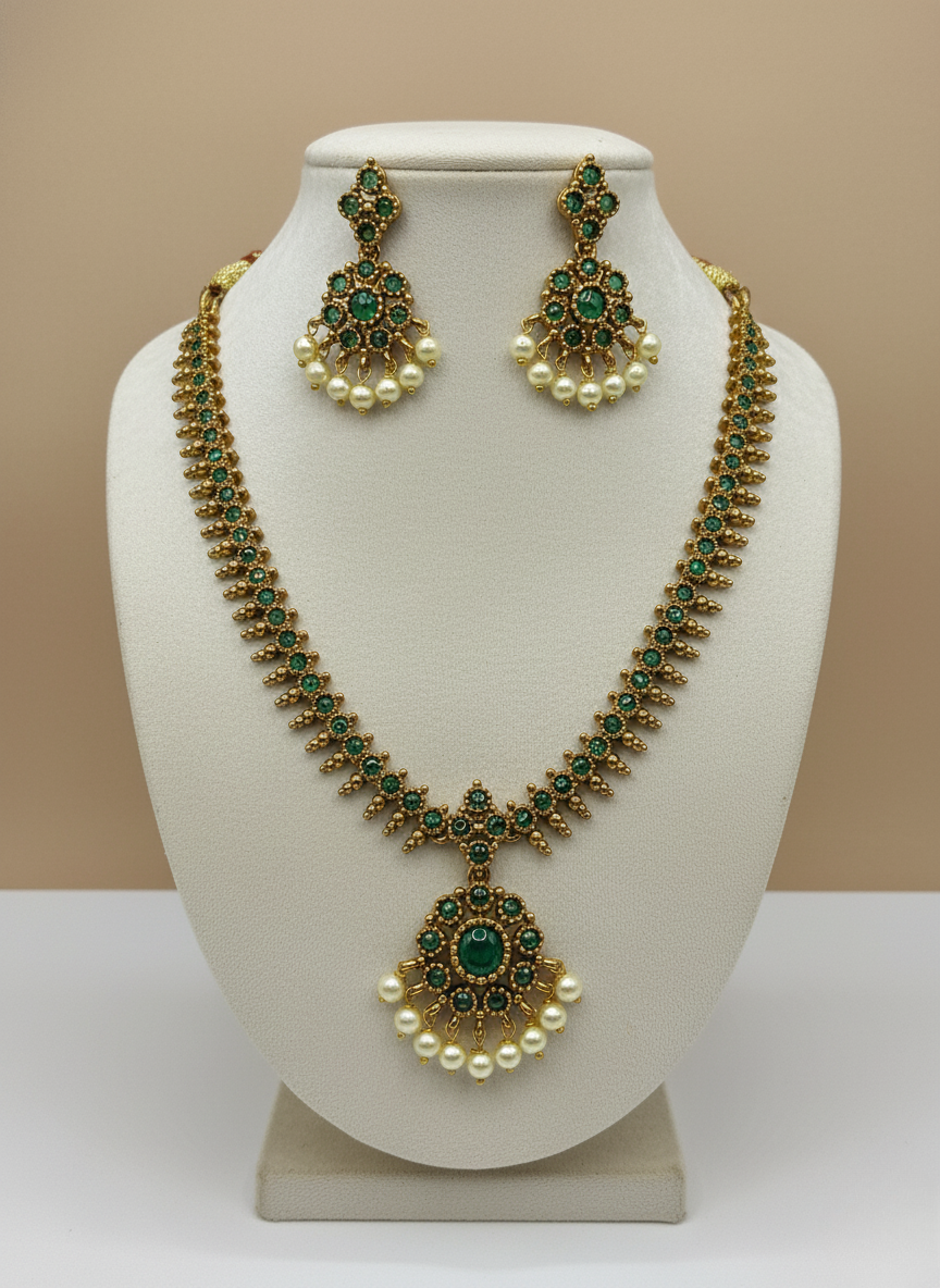 Kashwi CZ Green Necklace Set