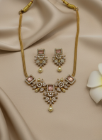 Kashwi Blush Bloom AD Necklace Set