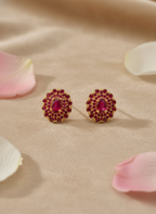 Royal Ruby AD Stud Earrings – Deep Crimson Glow