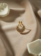 Radiant AD Stone Nose Septum – Gold Finish