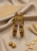 Antique Floral Filigree Bangles (Set of 2)