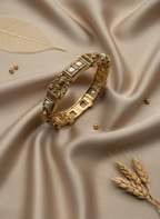 Goddess Lakshmi Antique Pearl Bangles (Set of 2)