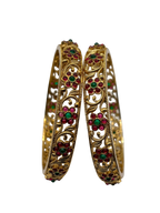 Antique Floral Filigree Bangles (Set of 2)