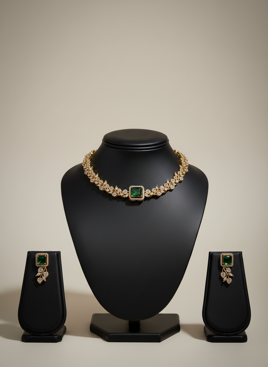 Colour Changing AD Necklace Set (Emerald Radiance)