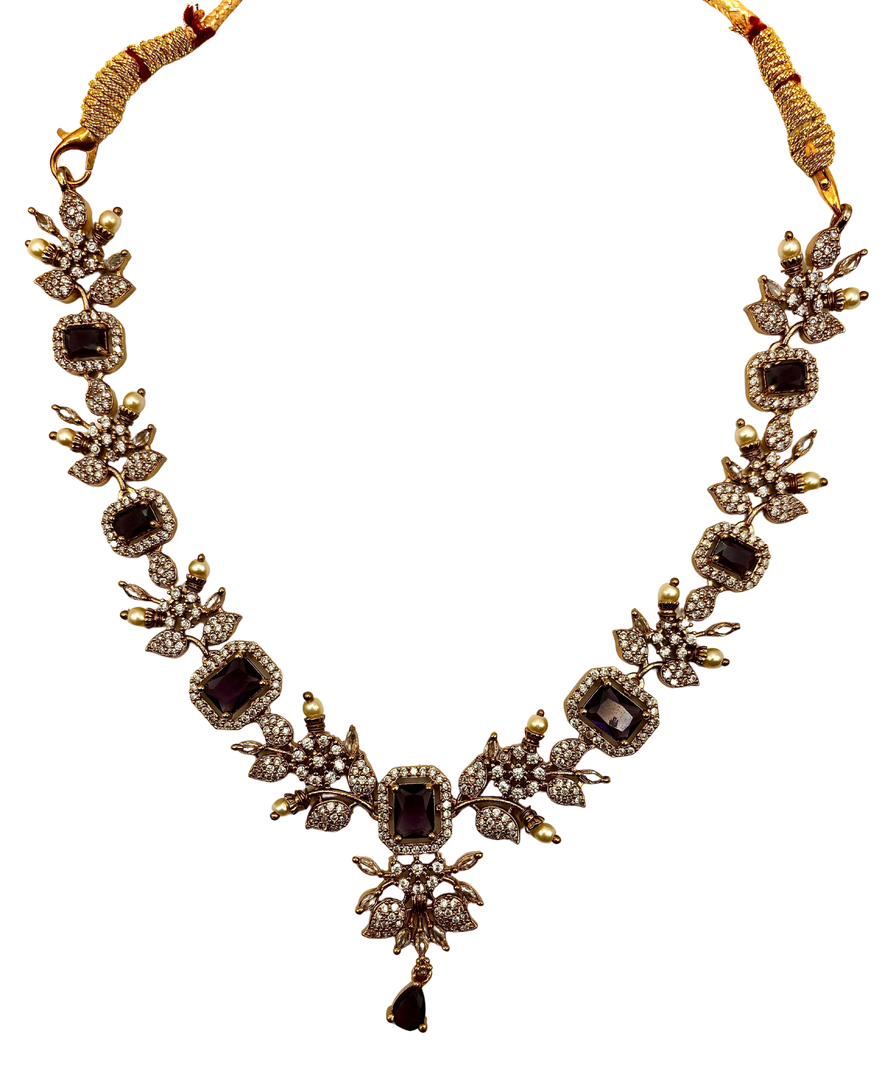 Amethyst Glow AD Necklace Set