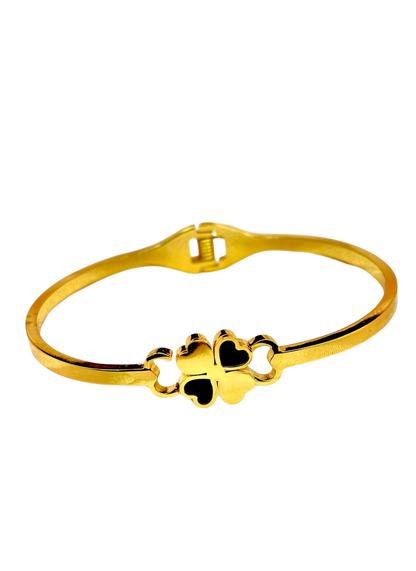 Four Hearts Bracelet – Korean Minimal Gold Elegance