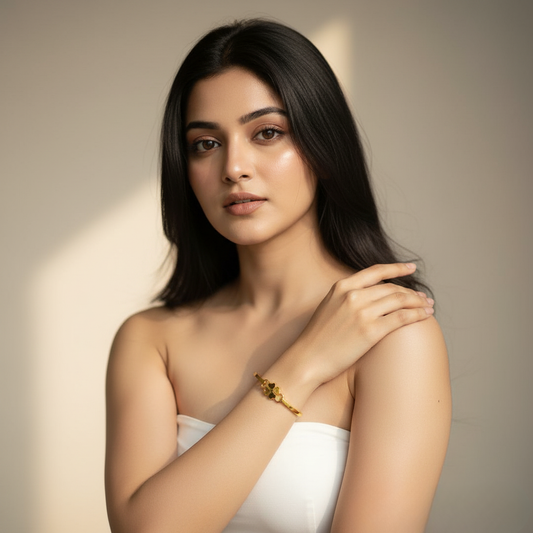Four Hearts Bracelet – Korean Minimal Gold Elegance