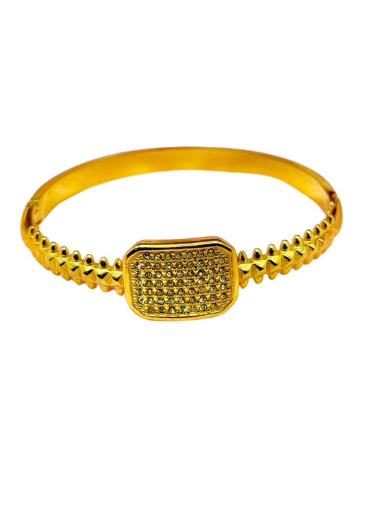 Textured Radiance Gold-Tone Bracelet