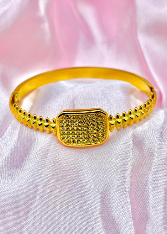Textured Radiance Gold-Tone Bracelet