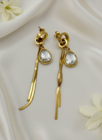 Crystal Drop Drape Earrings