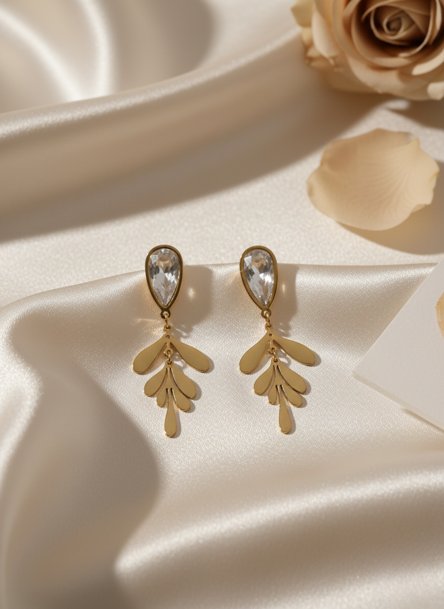 Aurora Leaf Drop Earrings