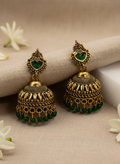Kashwi Emerald Enamel Antique Jhumkas