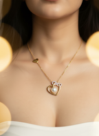 Heart Pearl Infinity Necklace