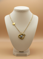 Heart Pearl Infinity Necklace