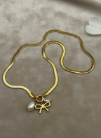 Bow & Pearl Charm Necklace