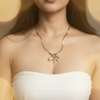 Bow & Pearl Charm Necklace